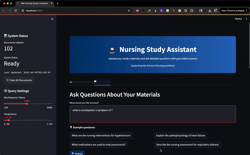 Nursing Study Assistant Demo